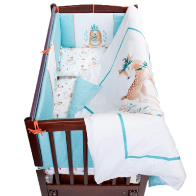 Комплект в кроватку Волшебный лес 6 принадлежностей Lappetti 6074/1 голубой 1